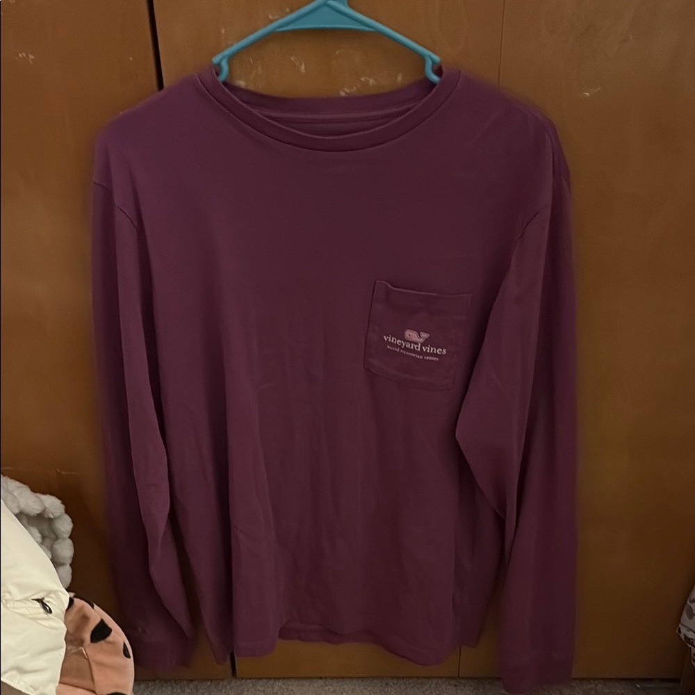 Vineyard Vines Purple Long Sleeve with Pink Whale